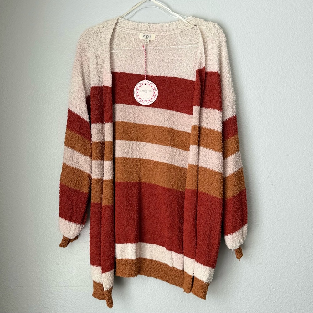 Umgee Kingdom Striped cardigan sweater Small relaxed Cozy Fall Vibes‎ autumn NEW
